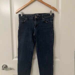 LOFT Women's Cropped Dark Blue Jeans